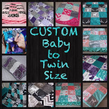 Load image into Gallery viewer, PATCHWORK / STRIP STYLE MINKY BLANKET - Baby to Twin Size - Choose Your Fabrics