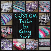 Load image into Gallery viewer, PATCHWORK / STRIP STYLE MINKY BLANKET - Twin to King Size - Choose Your Fabrics