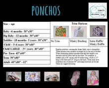 Load image into Gallery viewer, PONCHO - RECTANGULAR STYLE - MINKY  - Choose Your Fabrics