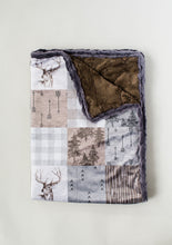 Load image into Gallery viewer, WOODLAND PATCHWORK MINKY BLANKETS - Baby to Teen Size
