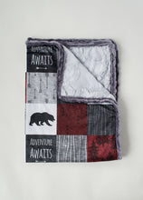 Load image into Gallery viewer, WOODLAND PATCHWORK MINKY BLANKETS - Baby to Teen Size
