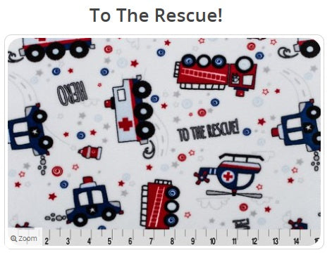 SALE- 50% OFF To the Rescue Print Minky  ~15