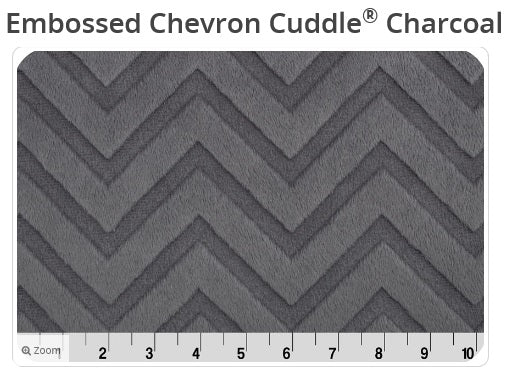 SALE- 40% OFF - 10x74 Charcoal Embossed Minky
