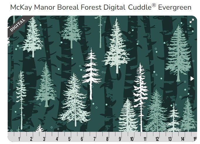 McKay Manor Boreal Forest DIGITAL Cuddle Evergreen - Shannon Fabrics