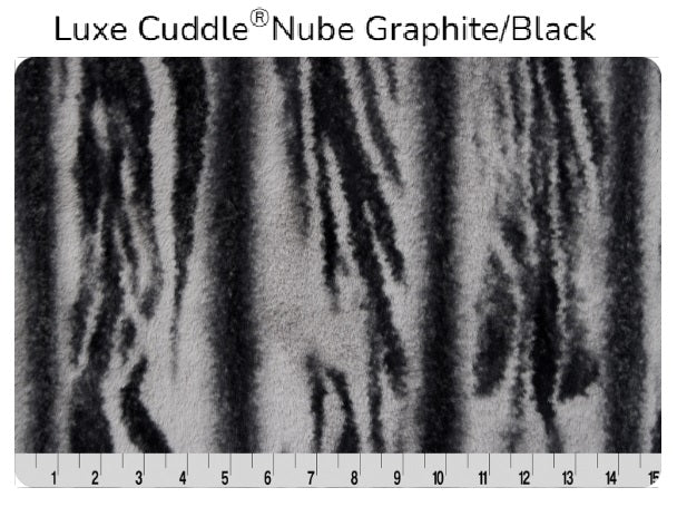 Nube Graphite/Black LUXE Minky - Shannon Minky - Cuddle Minky (not available for a fitted sheet)