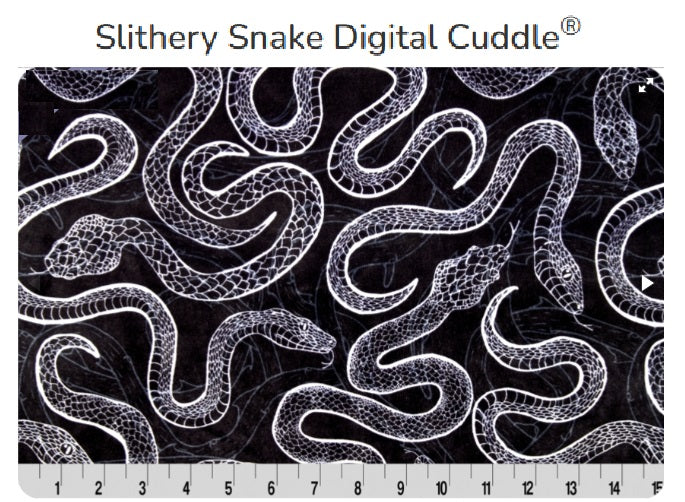 Slitherly Snake Digital Cuddle Black- Shannon Fabrics