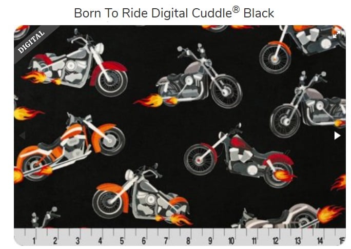 Born To Ride DIGITAL Cuddle Black - Shannon Fabrics