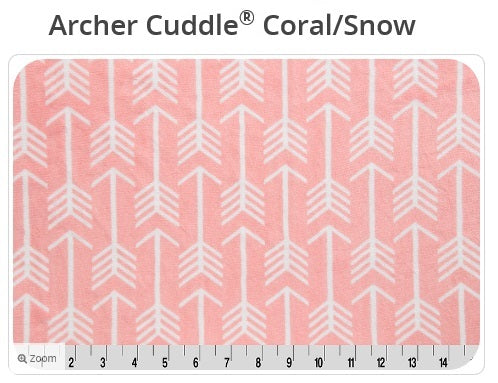 Archer Cuddle Coral / Snow- Shannon Fabrics