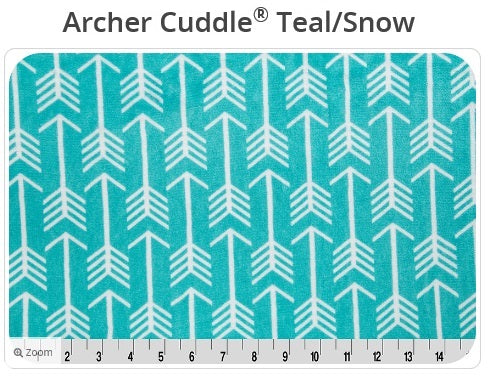 Teal Snow Archer - Cuddle Print Minky - Shannon Minky - Cuddle Minky