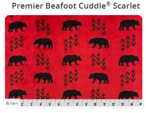 Premier Bearfoot Cuddle Scarlet -  Shannon Fabrics