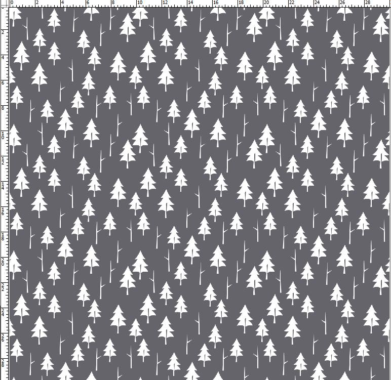 Gray White Tree Designer Print Minky - Designer Minky - Designer Print Fabrics