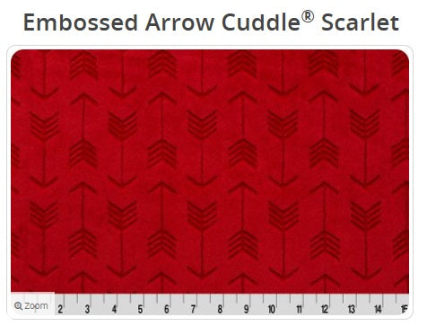 Embossed Arrow Cuddle Scarlet Minky - Shannon Fabrics