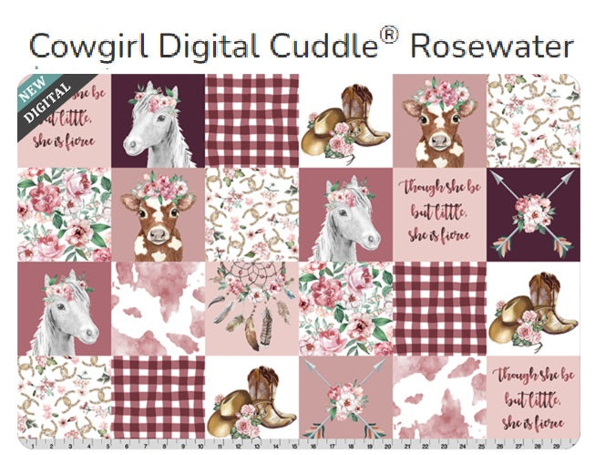 Cowgirl DIGITAL Cuddle Rosewater - Shannon Fabrics