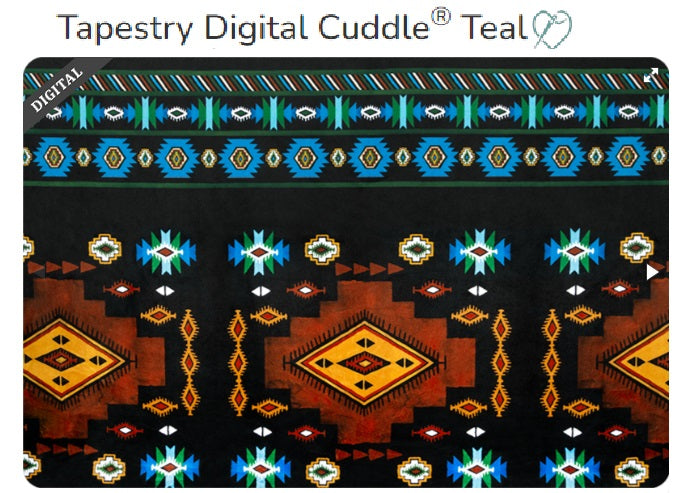 Tapestry DIGITAL Cuddle Teal - Shannon Fabrics