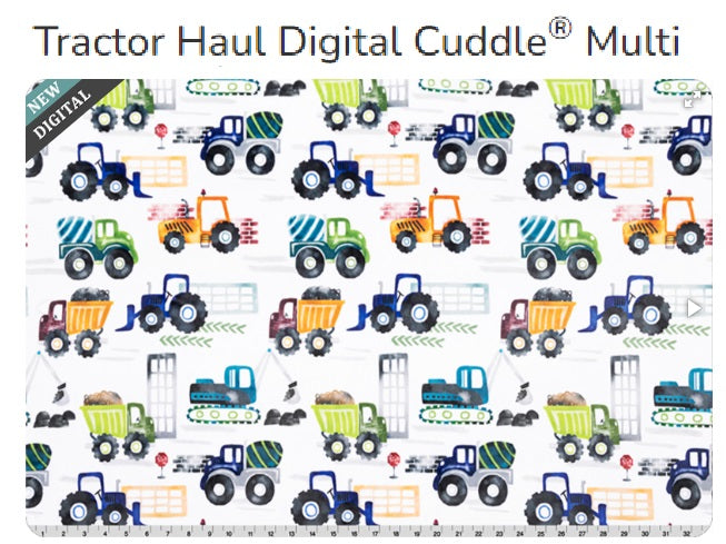 Tractor Haul DIGITAL Cuddle Multi- Shannon Fabrics